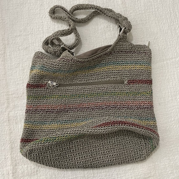 Handbags - The SAK Belle Crochet Handbag Purse Voyager Stripe Tote Boho Hippie Shoulder Bag